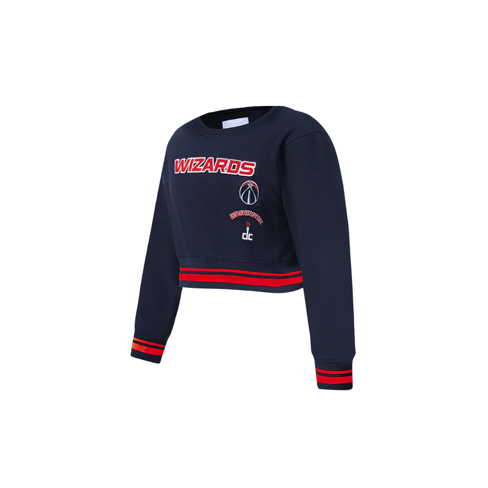 NBA WASHINGTON WIZARDS RETRO CLASSIC TODDLER GIRLS RIB FLEECE CREWNECK