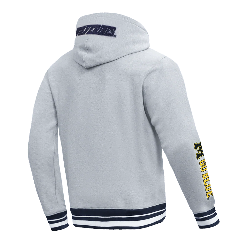 UNIVERSITY OF MICHIGAN CLASSIC MEN'S STACKED LOGO PULLOVER HOODIE