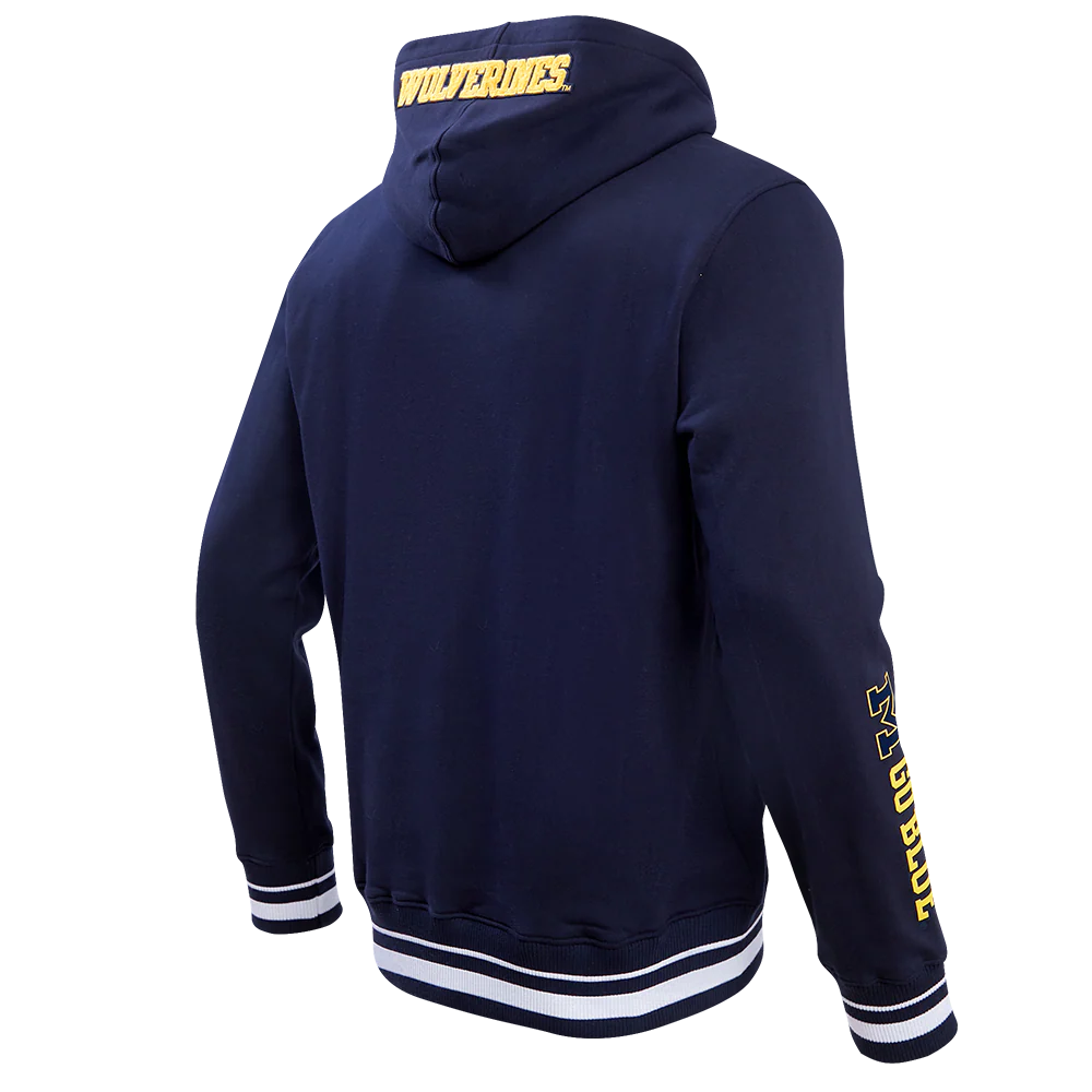 UNIVERSITY OF MICHIGAN CLASSIC MEN'S STACKED LOGO PULLOVER HOODIE