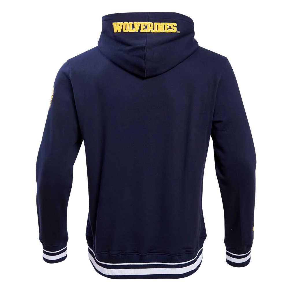 UNIVERSITY OF MICHIGAN CLASSIC MEN'S STACKED LOGO PULLOVER HOODIE