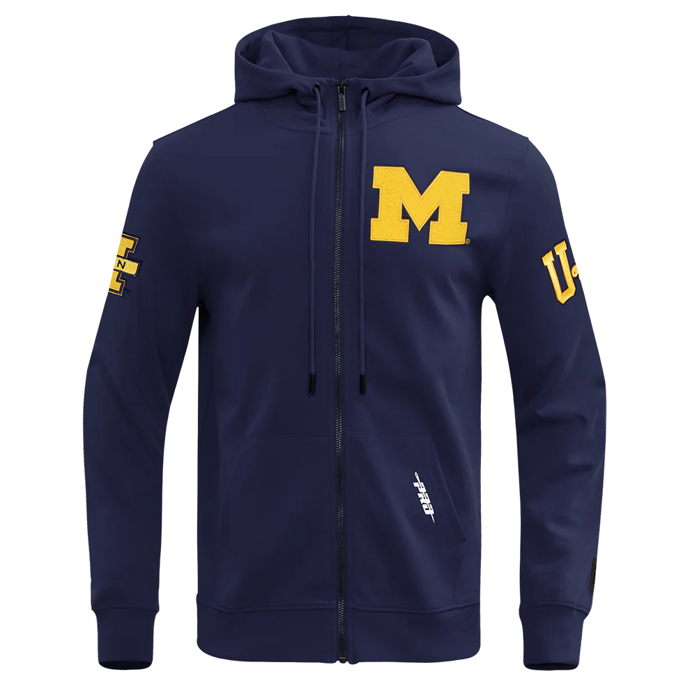 UNIVERSITY OF MICHIGAN CLASSIC MEN'S FULL ZIP PULLOVER HOODIE
