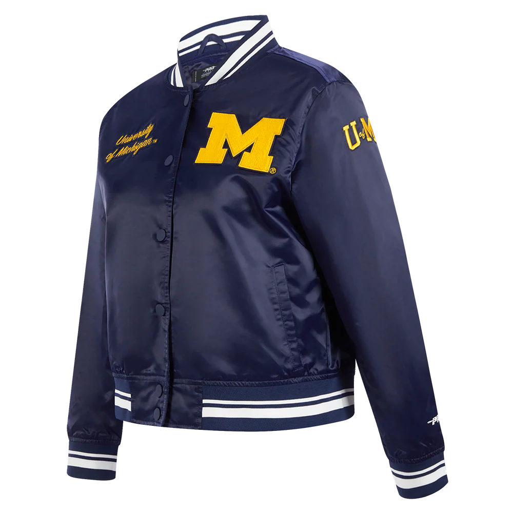 UNIVERSITY OF MICHIGAN CLASSIC WOMEN'S RIB SATIN JACKET