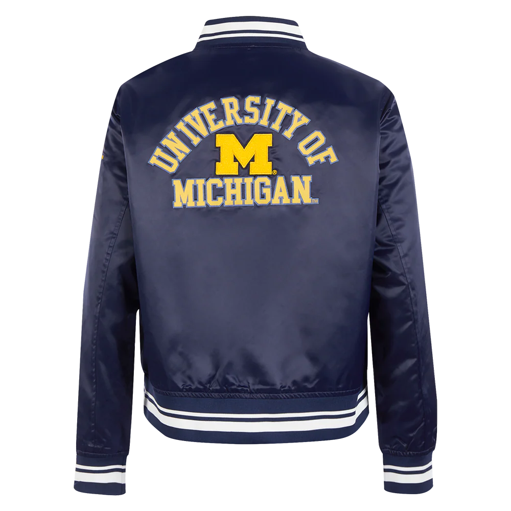 UNIVERSITY OF MICHIGAN CLASSIC WOMEN'S RIB SATIN JACKET