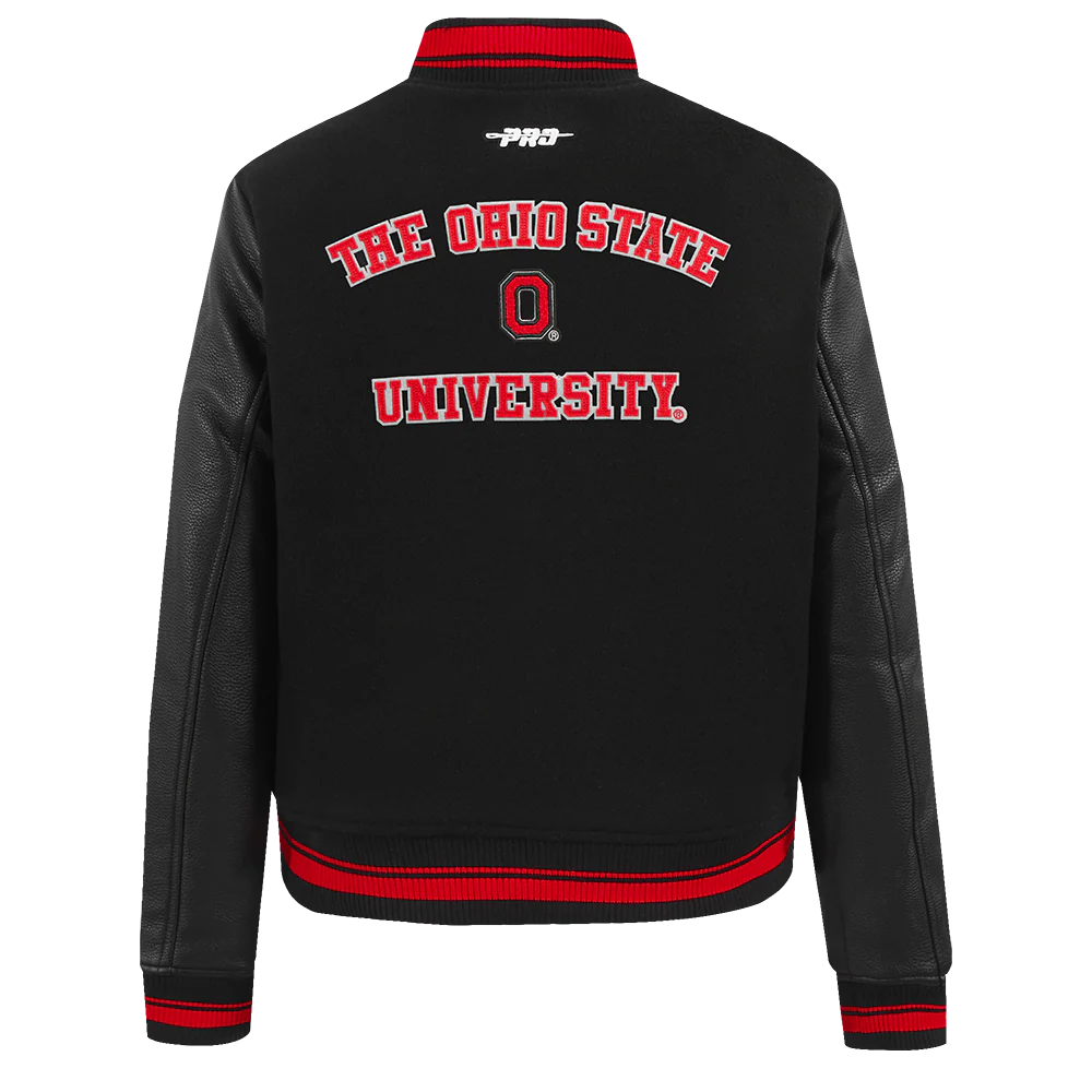 OHIO STATE UNIVERSITY CLASSIC WOMEN'S RIB WOOL VARSITY JACKET