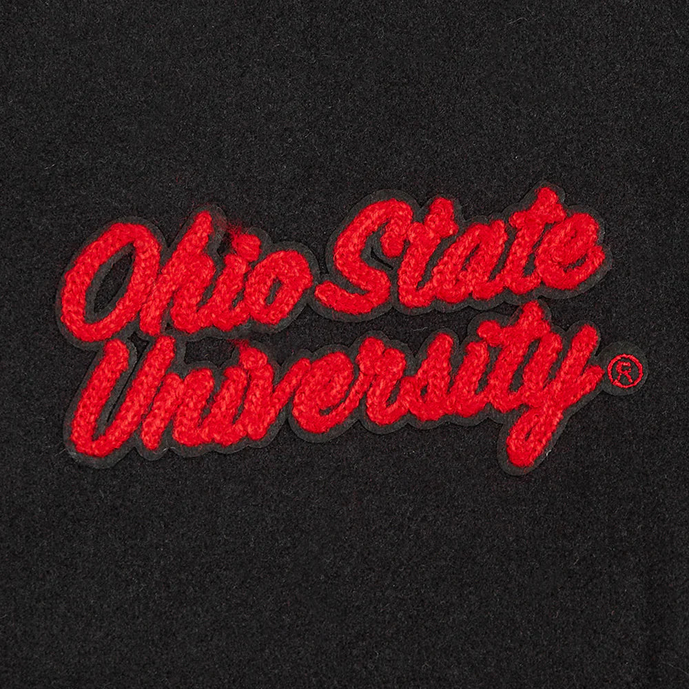 OHIO STATE UNIVERSITY CLASSIC WOMEN'S RIB WOOL VARSITY JACKET