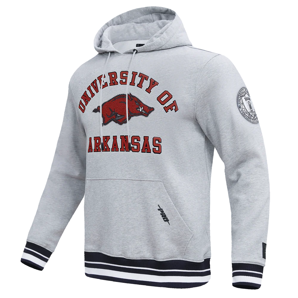 UNIVERSITY OF ARKANSAS CLASSIC MEN'S STACKED LOGO PULLOVER HOODIE