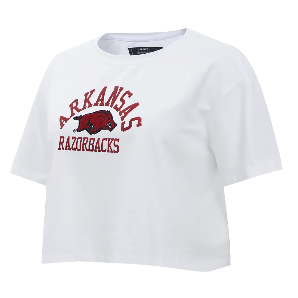 UNIVERSITY OF ARKANSAS FAYETTEVILLE CLASSIC WOMEN'S SINGLE JERSEY BOXY TEE