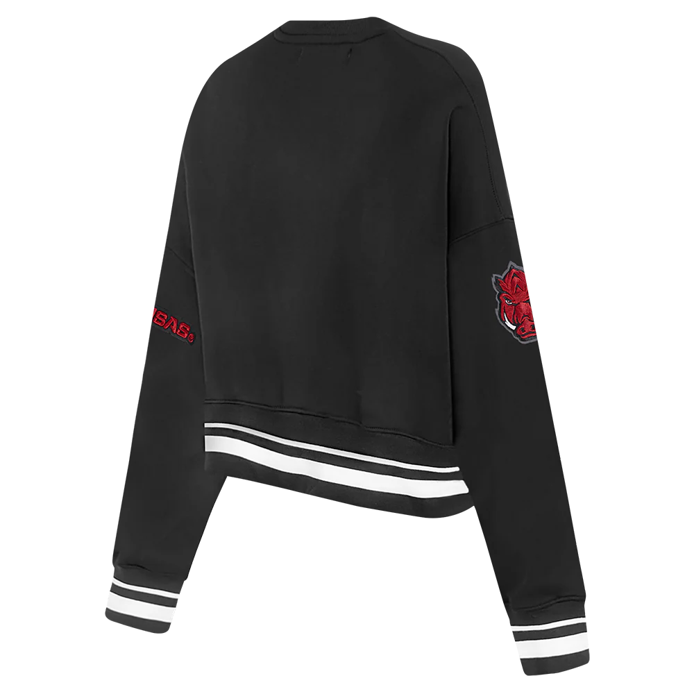 UNIVERSITY OF ARKANSAS FAYETTEVILLE CLASSIC WOMEN'S RIB FLEECE CREWNECK