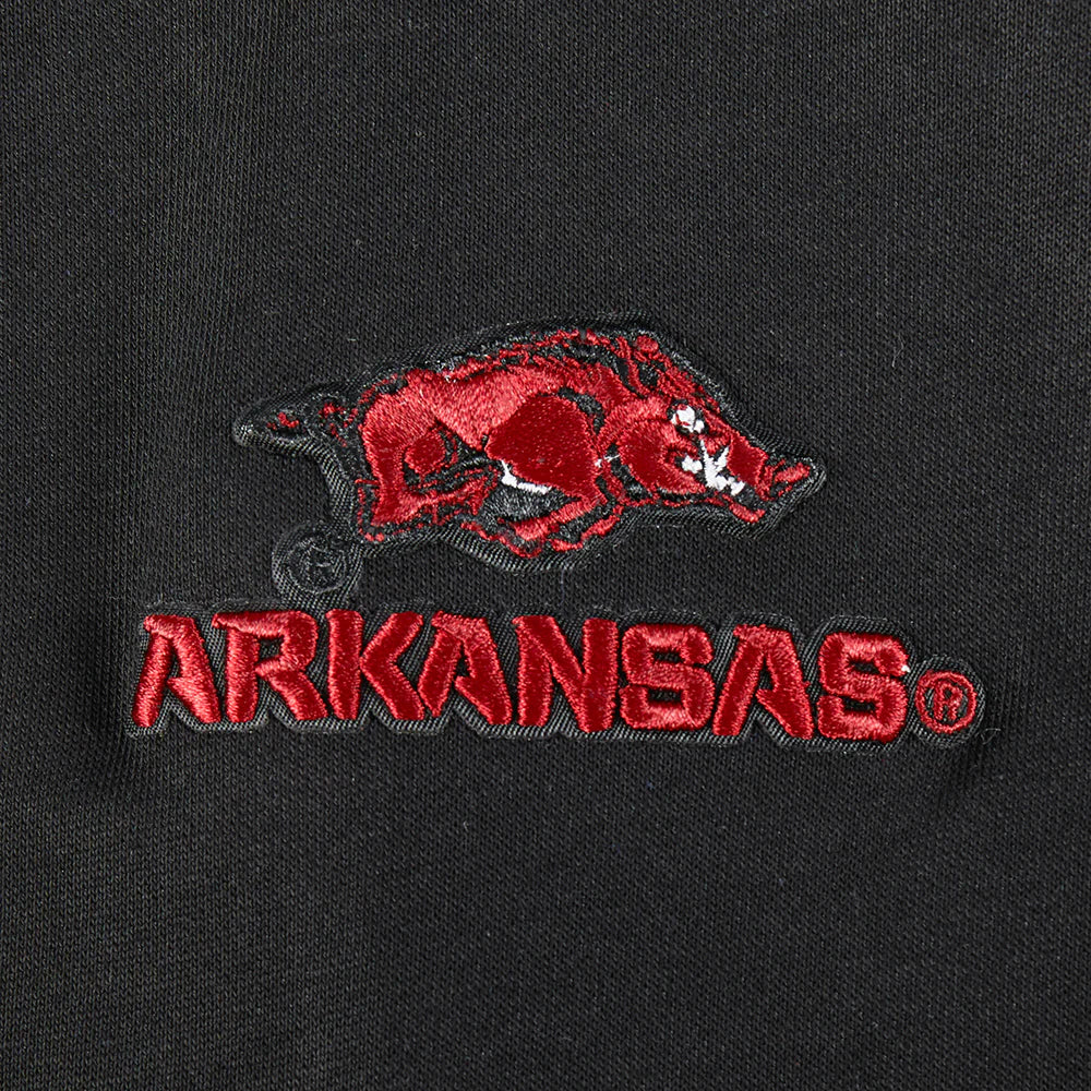 UNIVERSITY OF ARKANSAS FAYETTEVILLE CLASSIC RIB FLEECE CROPPED PULLOVER HOODIE
