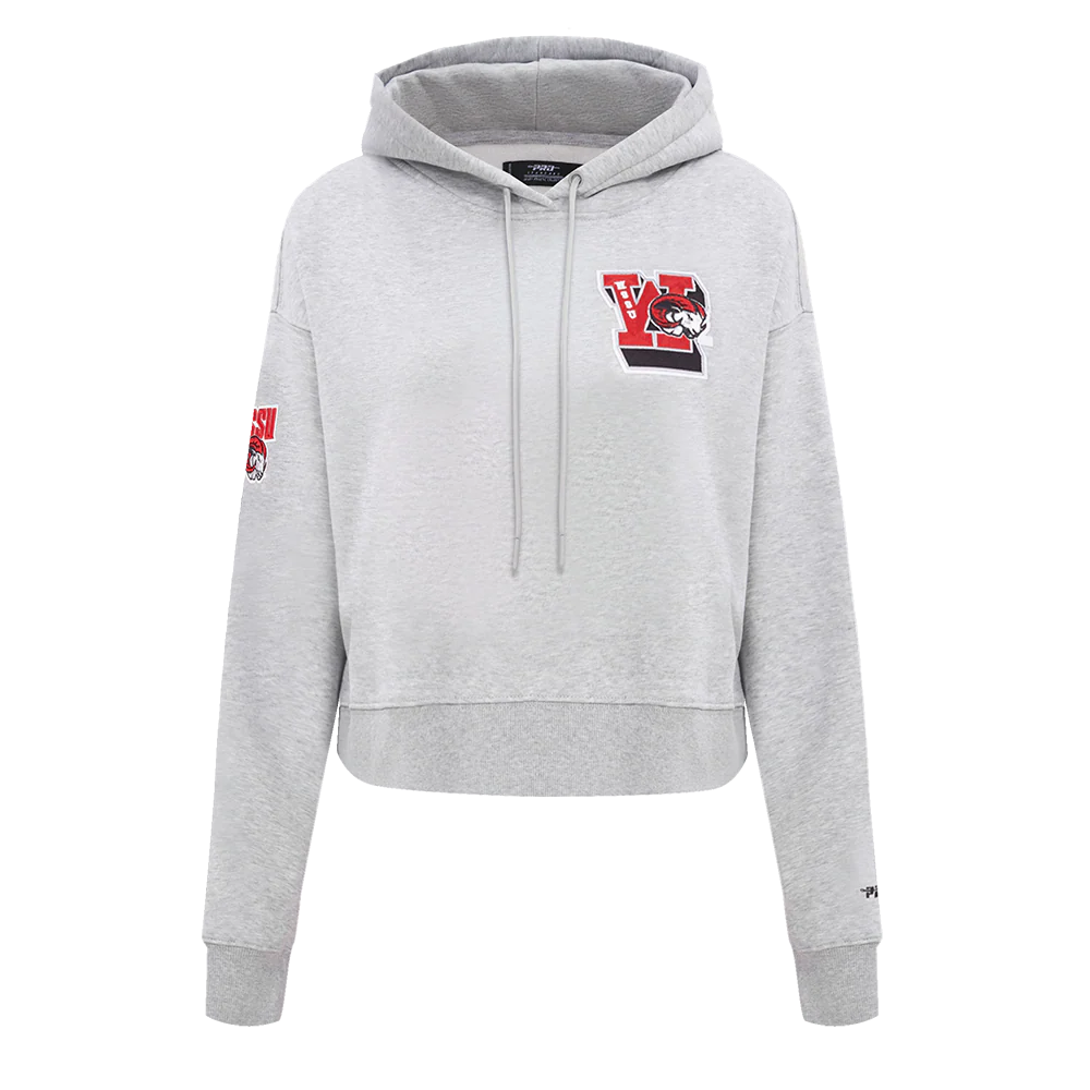 WINSTON-SALEM STATE UNIVERSITY CLASSIC WOMEN'S FLEECE CROPPED PULLOVER HOODIE