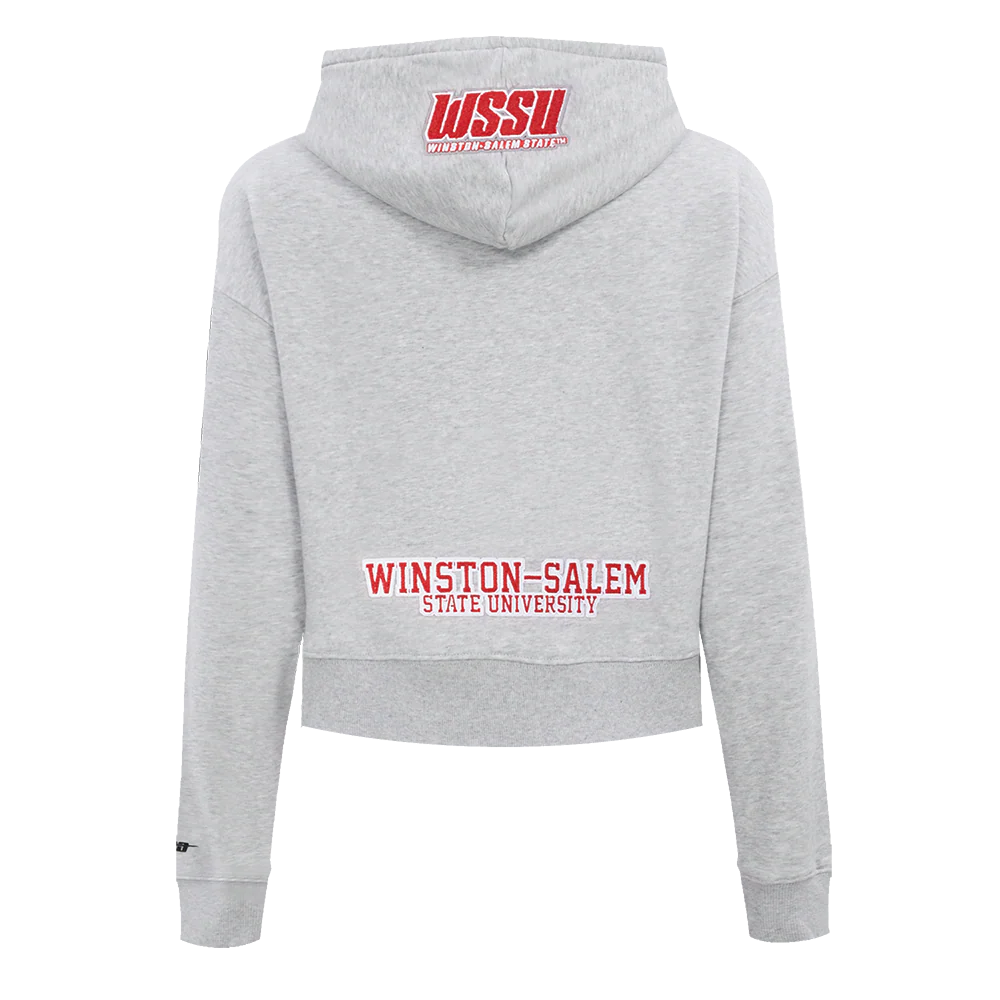 WINSTON-SALEM STATE UNIVERSITY CLASSIC WOMEN'S FLEECE CROPPED PULLOVER HOODIE