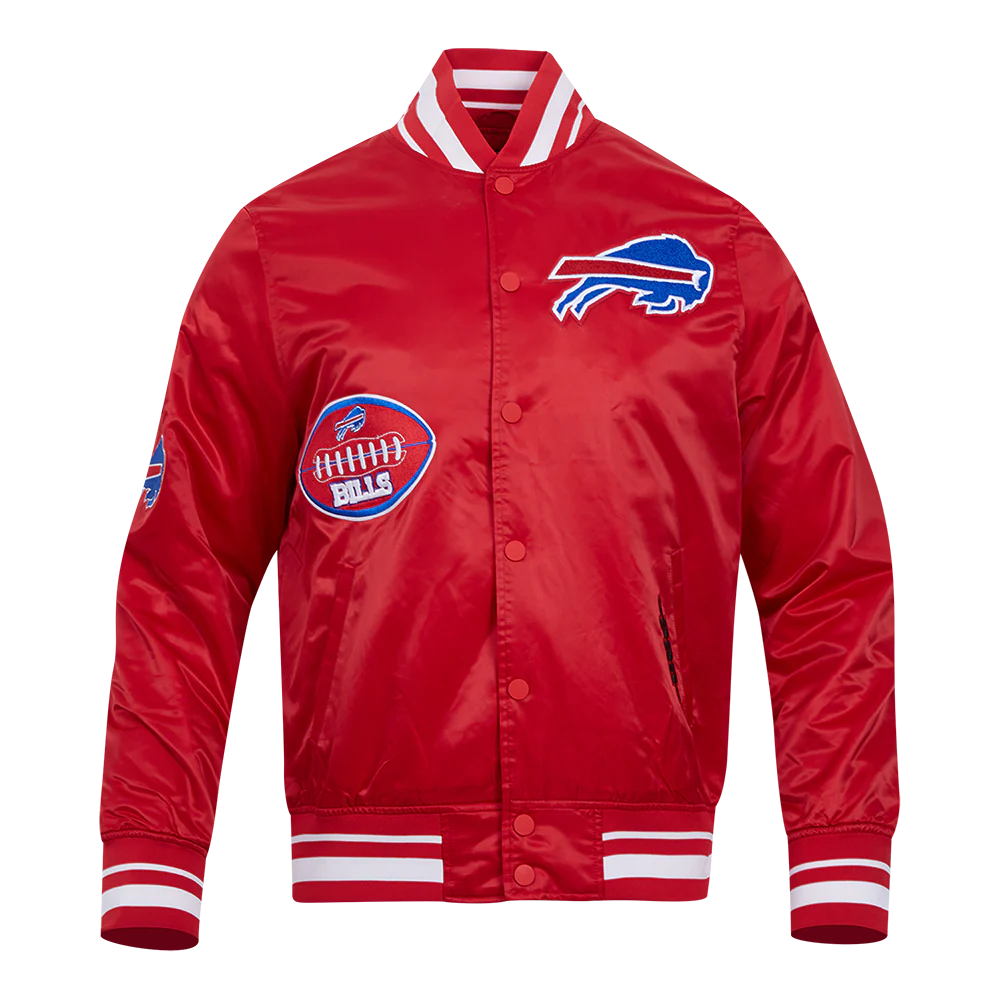 NFL BUFFALO BILLS OLD ENGLISH MEN'S RIB SATIN JACKET