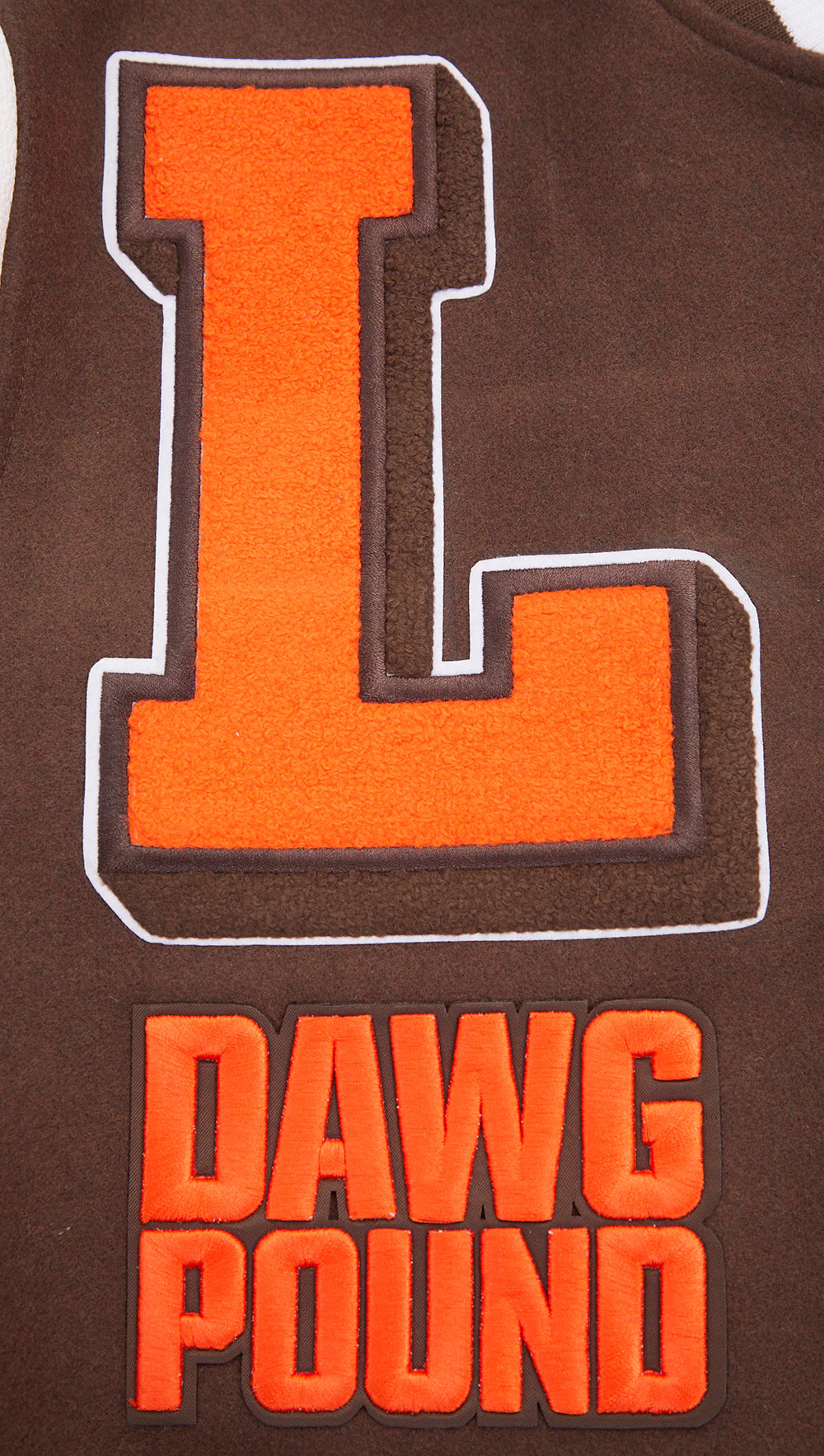 NFL CLEVELAND BROWNS MASHUP MEN'S RIB WOOL VARSITY JACKET