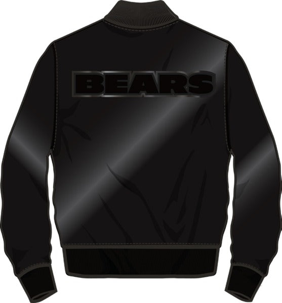 CHICAGO BEARS TRIPLE BLACK SATIN JACKET