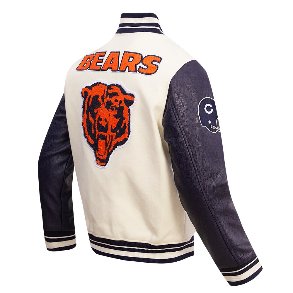 CHICAGO BEARS RETRO CLASSIC RIB WOOL VARSITY JACKET