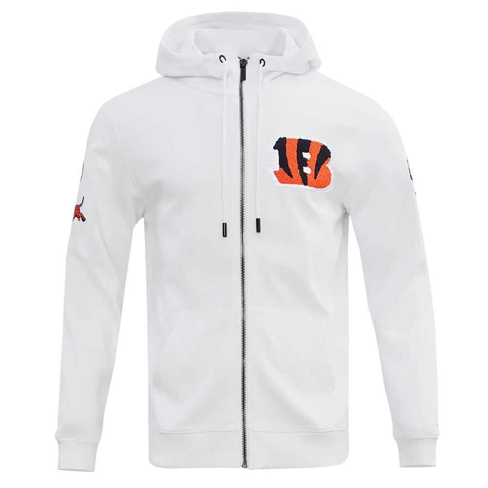NFL CINCINNATI BENGALS CLASSIC CHENILLE FULL ZIP HOODIE