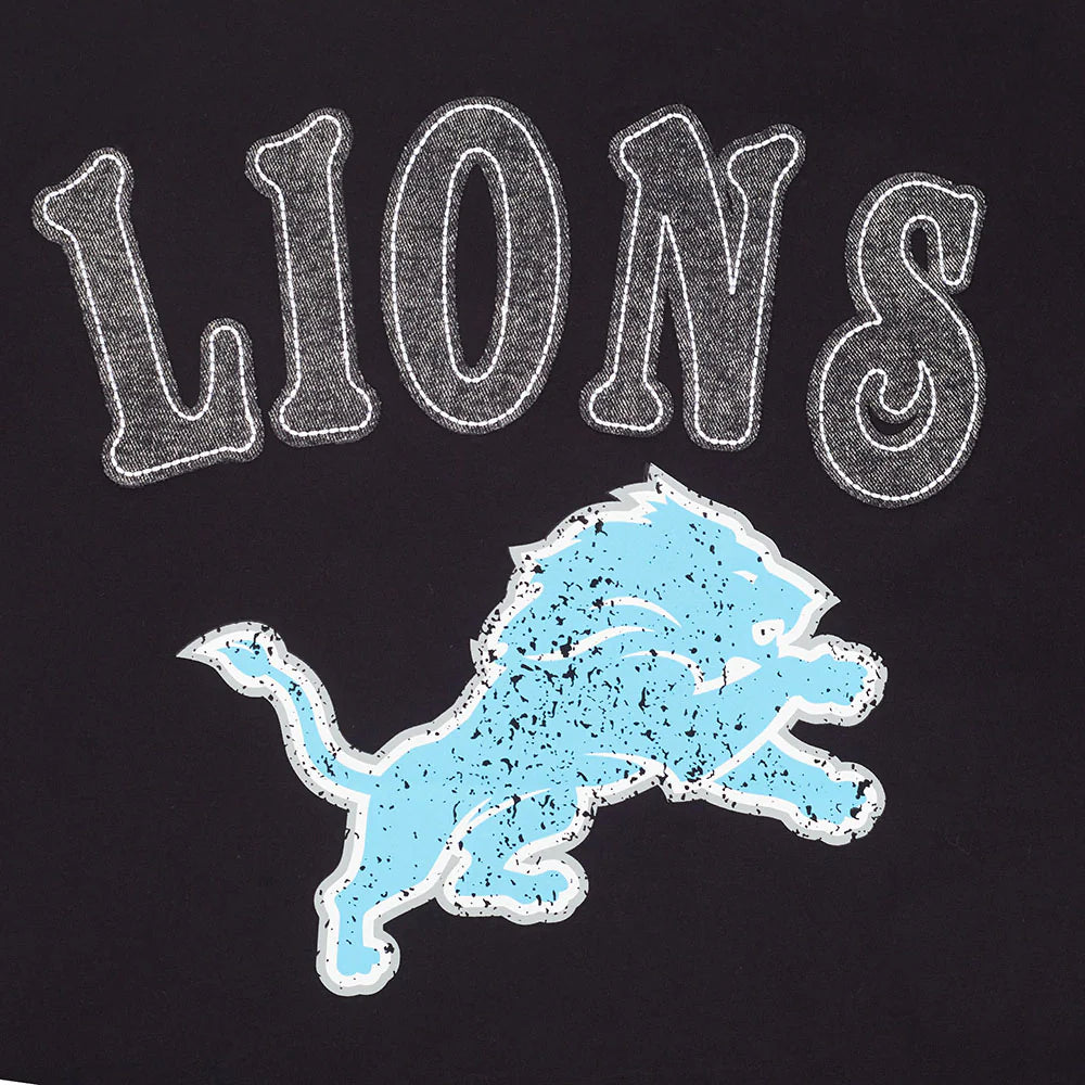 NFL DETROIT LIONS REBEL ATHLETICS STACKED LOGO MEN'S SJ TEE