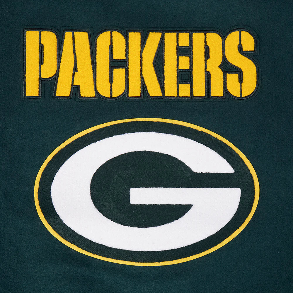 NFL GREEN BAY PACKERS MASHUP WOMEN'S RIB WOOL VARSITY JACKET