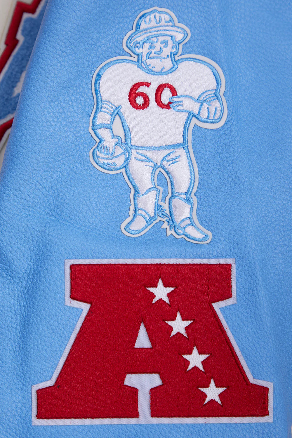 NFL HOUSTON OILERS RETRO CLASSIC MEN'S RIB WOOL VARSITY JACKET