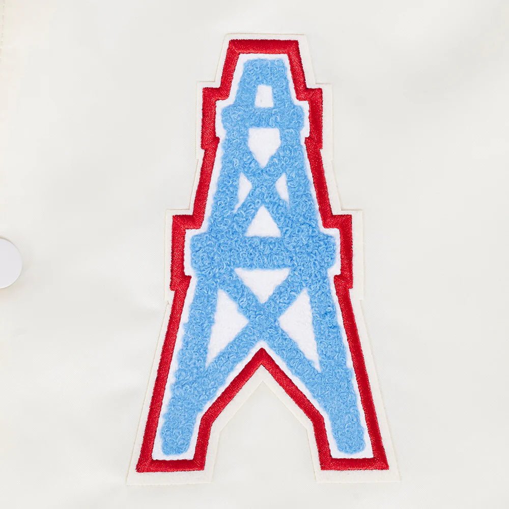 NFL HOUSTON OILERS RETRO CLASSIC MEN'S RIB SATIN JACKET
