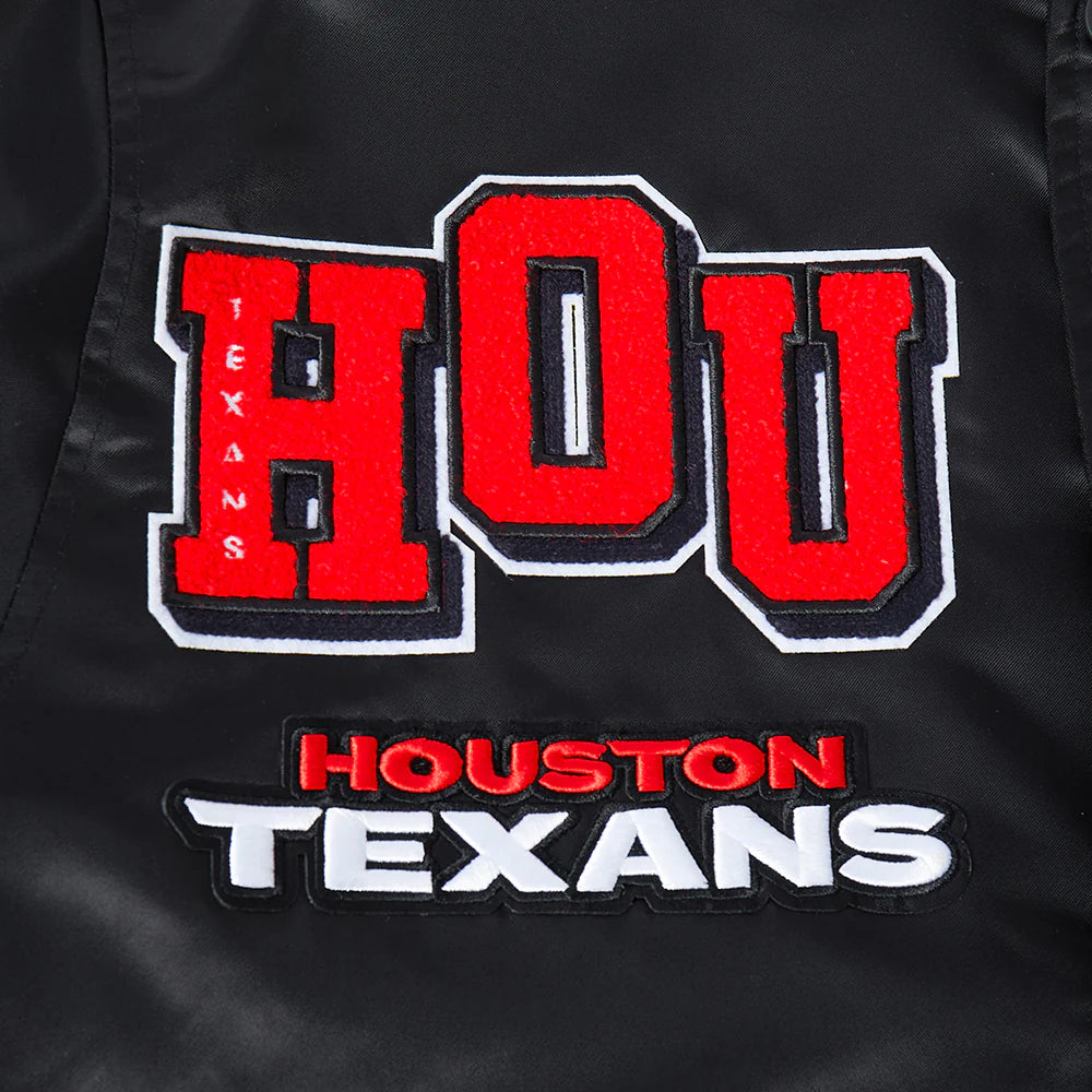 NFL HOUSTON TEXANS CLASSIC MASH UP MEN'S RIB SATIN JACKET