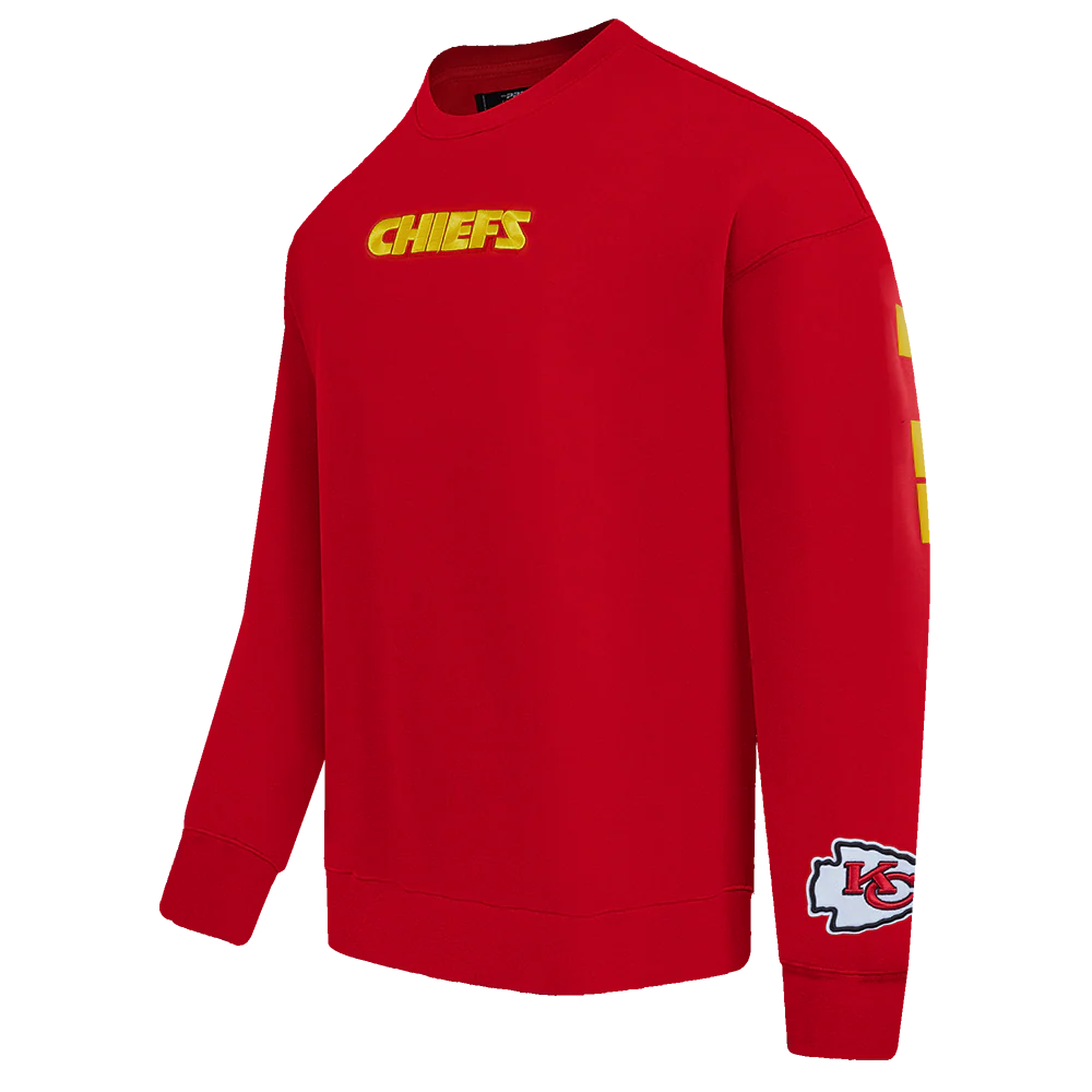 NFL KANSAS CITY CHIEFS WINGSPAN MEN'S DROP SHOULDER FLEECE CREWNECK