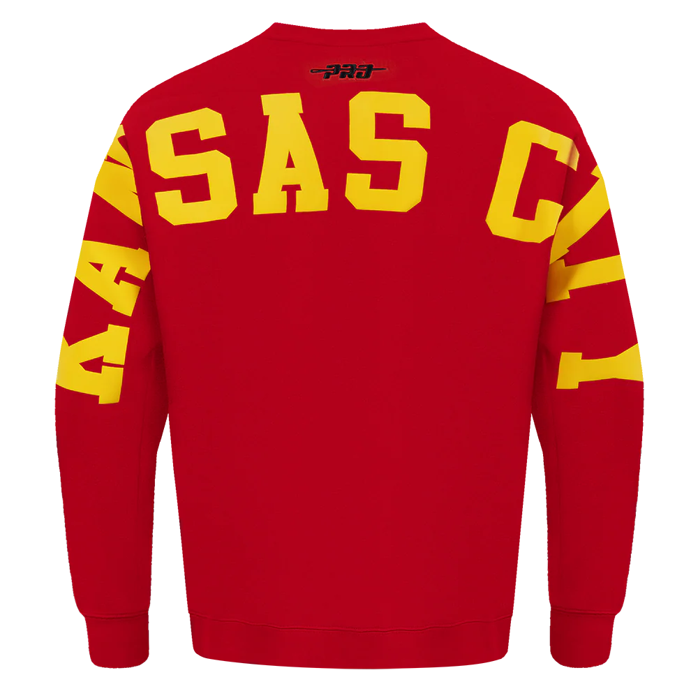 NFL KANSAS CITY CHIEFS WINGSPAN MEN'S DROP SHOULDER FLEECE CREWNECK
