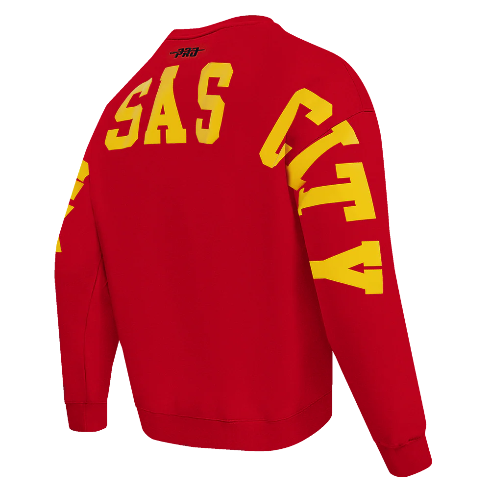 NFL KANSAS CITY CHIEFS WINGSPAN MEN'S DROP SHOULDER FLEECE CREWNECK
