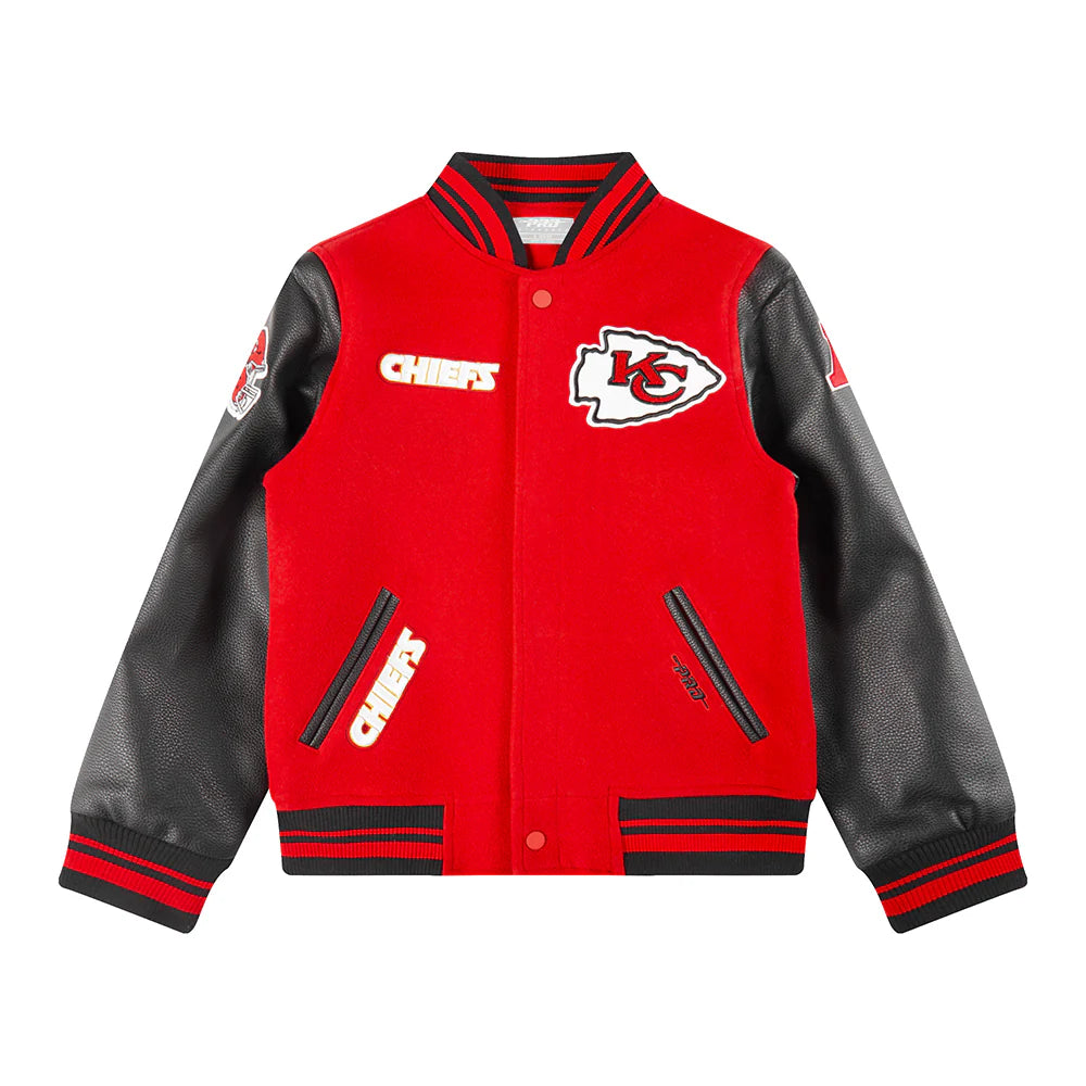 NFL KANSAS CITY CHIEFS RETRO CLASSIC LITTLE BOYS RIB WOOL VARSITY JACKET