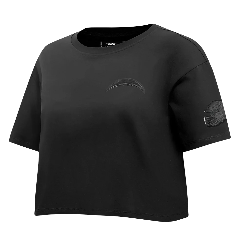 NFL LOS ANGELES CHARGERS TRIPLE BLACK WOMEN'S SJ BOXY TEE