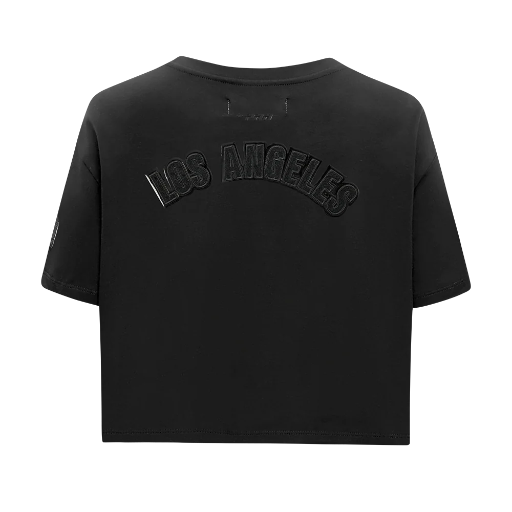 NFL LOS ANGELES CHARGERS TRIPLE BLACK WOMEN'S SJ BOXY TEE