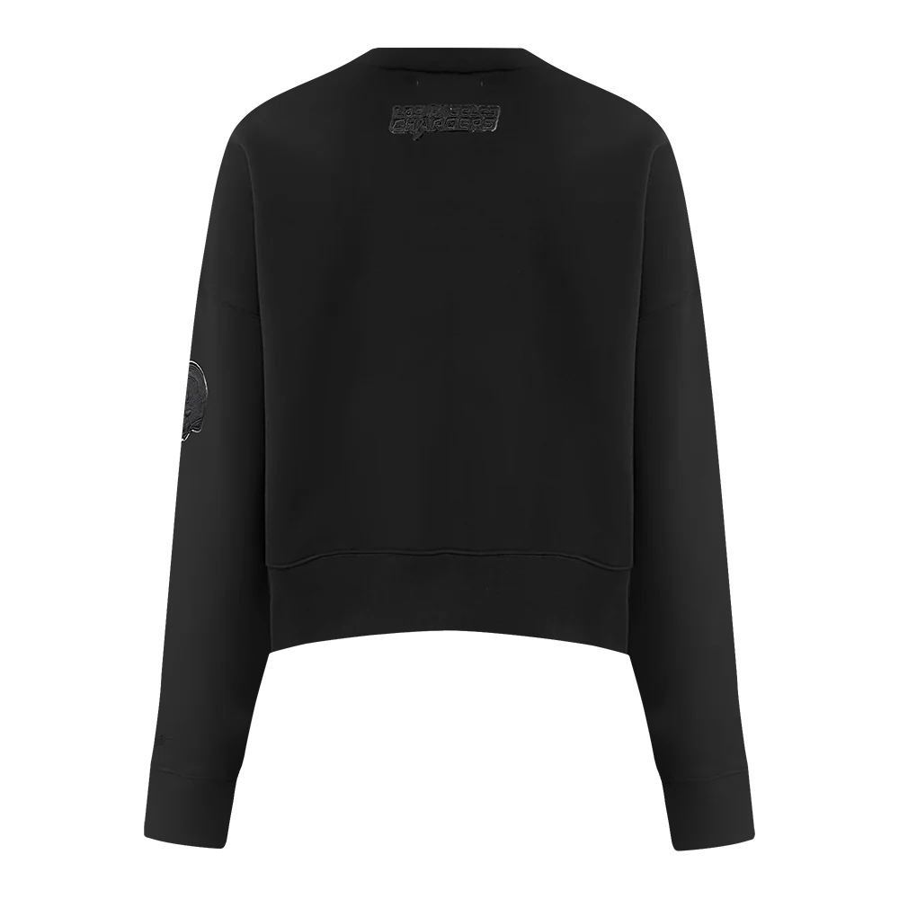 NFL LOS ANGELES CHARGERS TRIPLE BLACK WOMEN'S FLC CREWNECK