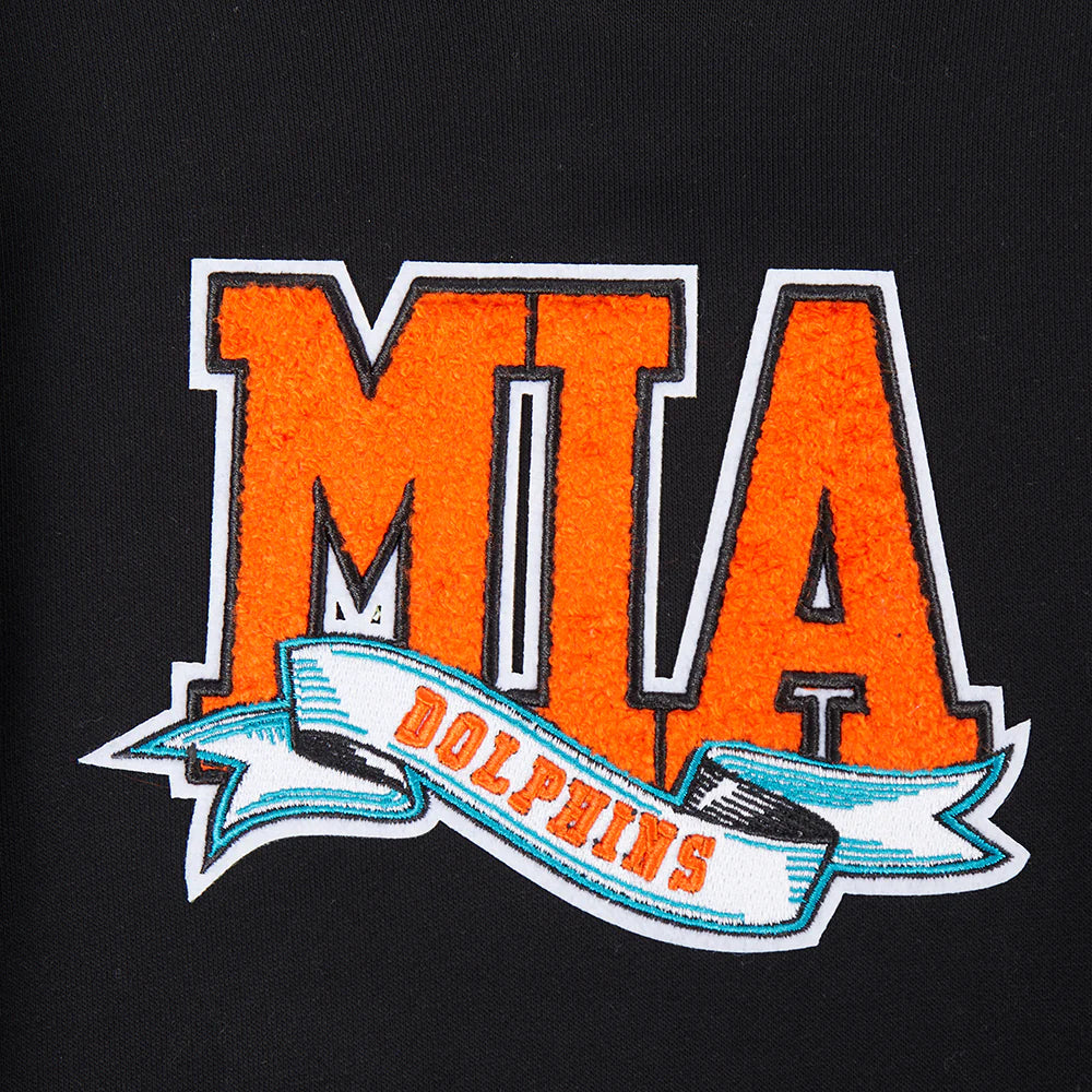 NFL MIAMI DOLPHINS TEAM PENNANTS MEN'S RIB FLEECE PULLOVER HOODIE