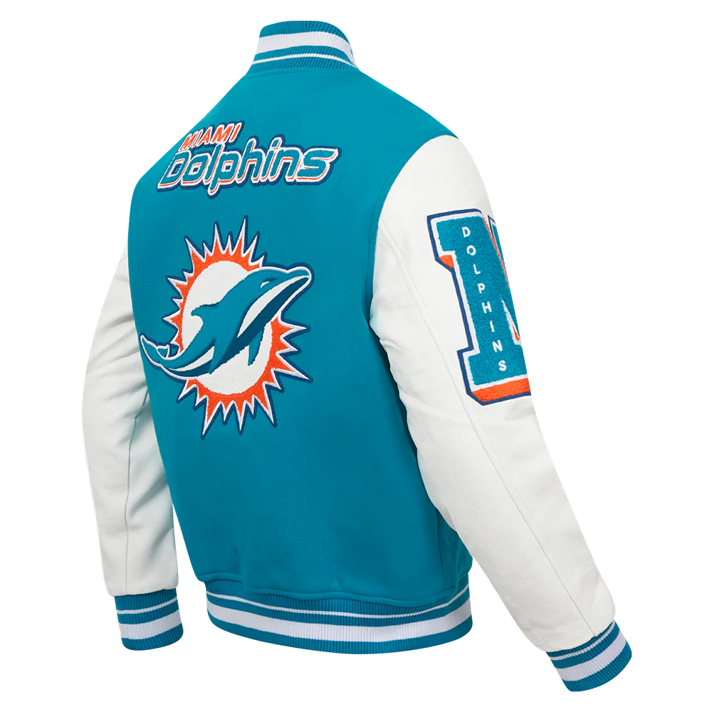 NFL MIAMI DOLPHINS MASHUP MEN'S RIB WOOL VARSITY JACKET