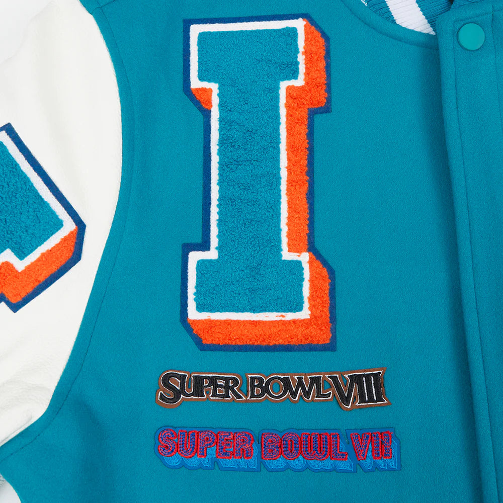 NFL MIAMI DOLPHINS MASHUP MEN'S RIB WOOL VARSITY JACKET