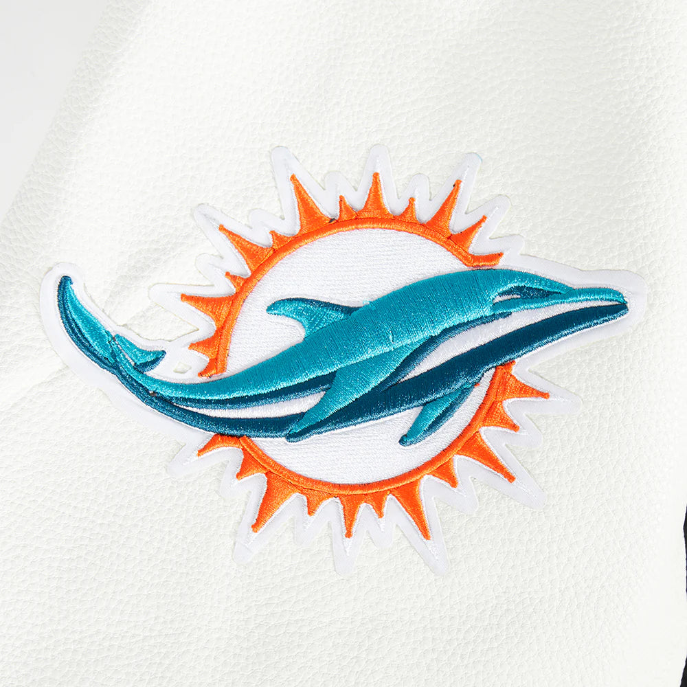 NFL MIAMI DOLPHINS TEAM PENNANTS MEN'S RIB WOOL VARSITY JACKET