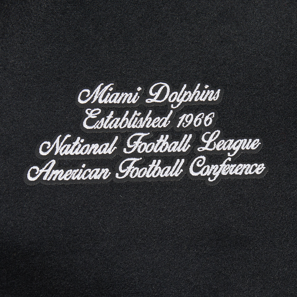 NFL MIAMI DOLPHINS TEAM PENNANTS MEN'S RIB WOOL VARSITY JACKET