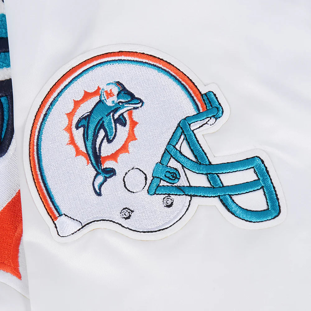 NFL MIAMI DOLPHINS RETRO CLASSIC MEN'S RIB SATIN JACKET