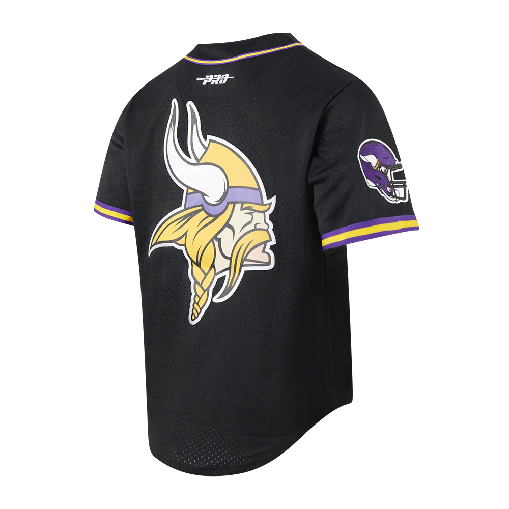 NFL MINNESOTA VIKINGS JUSTIN JEFFERSON #2 MESH BUTTON DOWN SHIRT