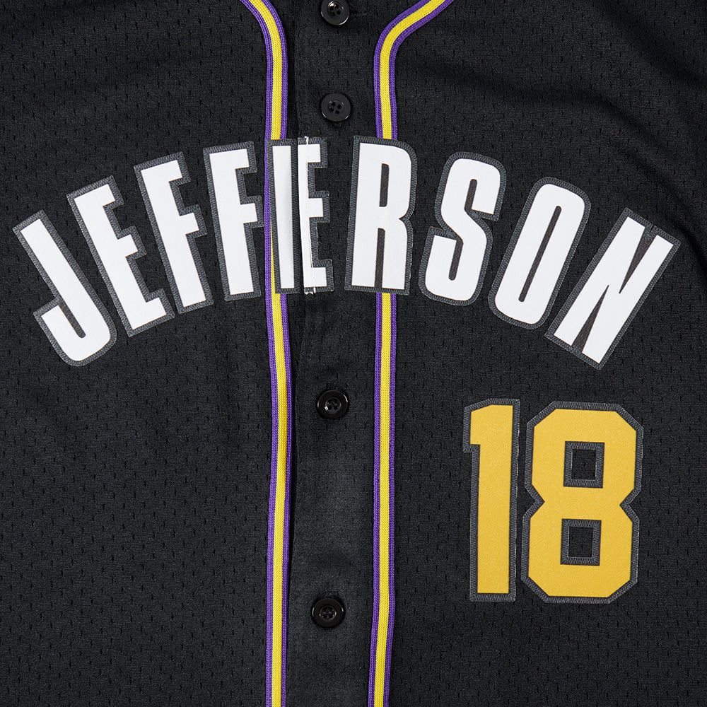 NFL MINNESOTA VIKINGS JUSTIN JEFFERSON #2 MESH BUTTON DOWN SHIRT