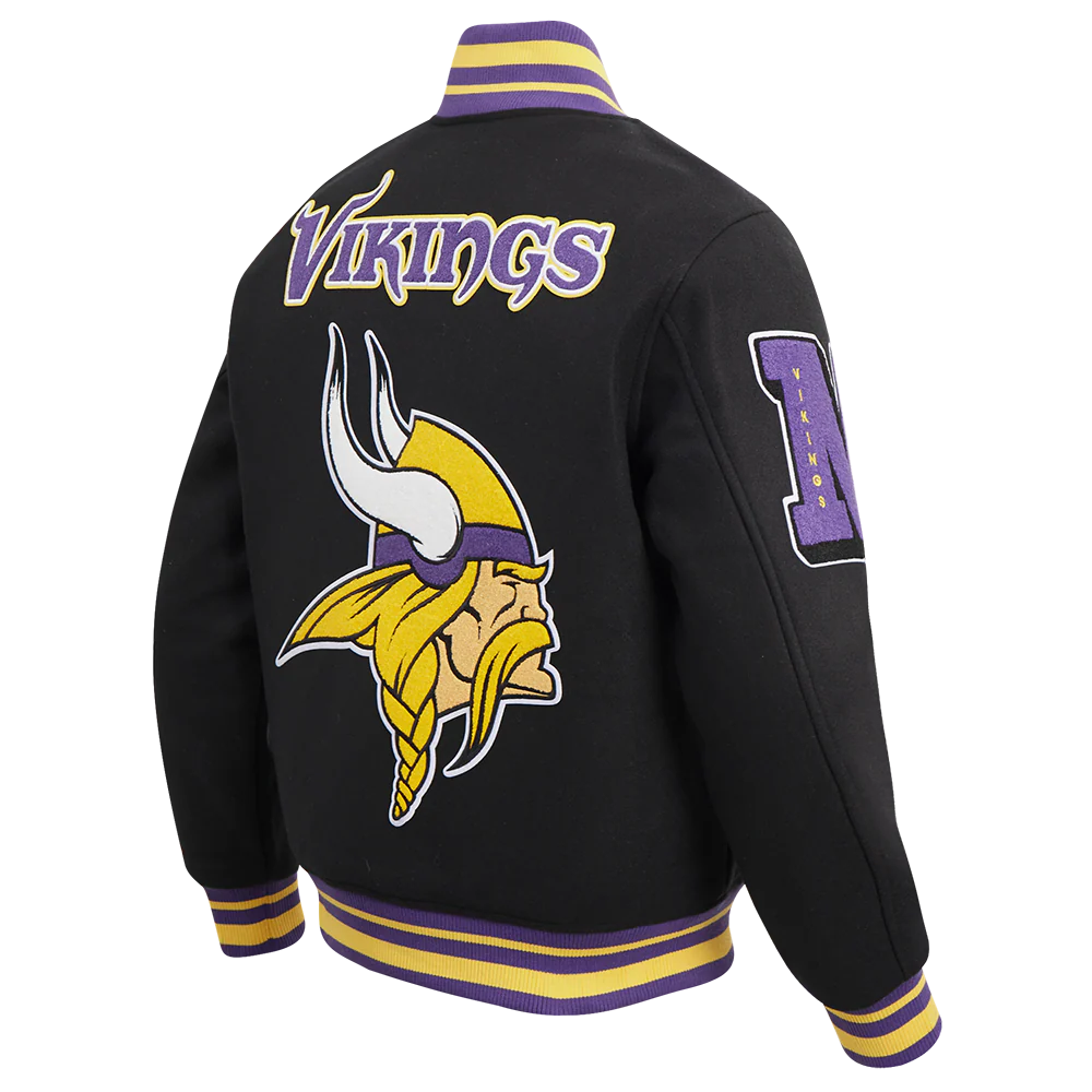 NFL MINNESOTA VIKINGS MASHUP MEN'S RIB WOOL VARSITY JACKET