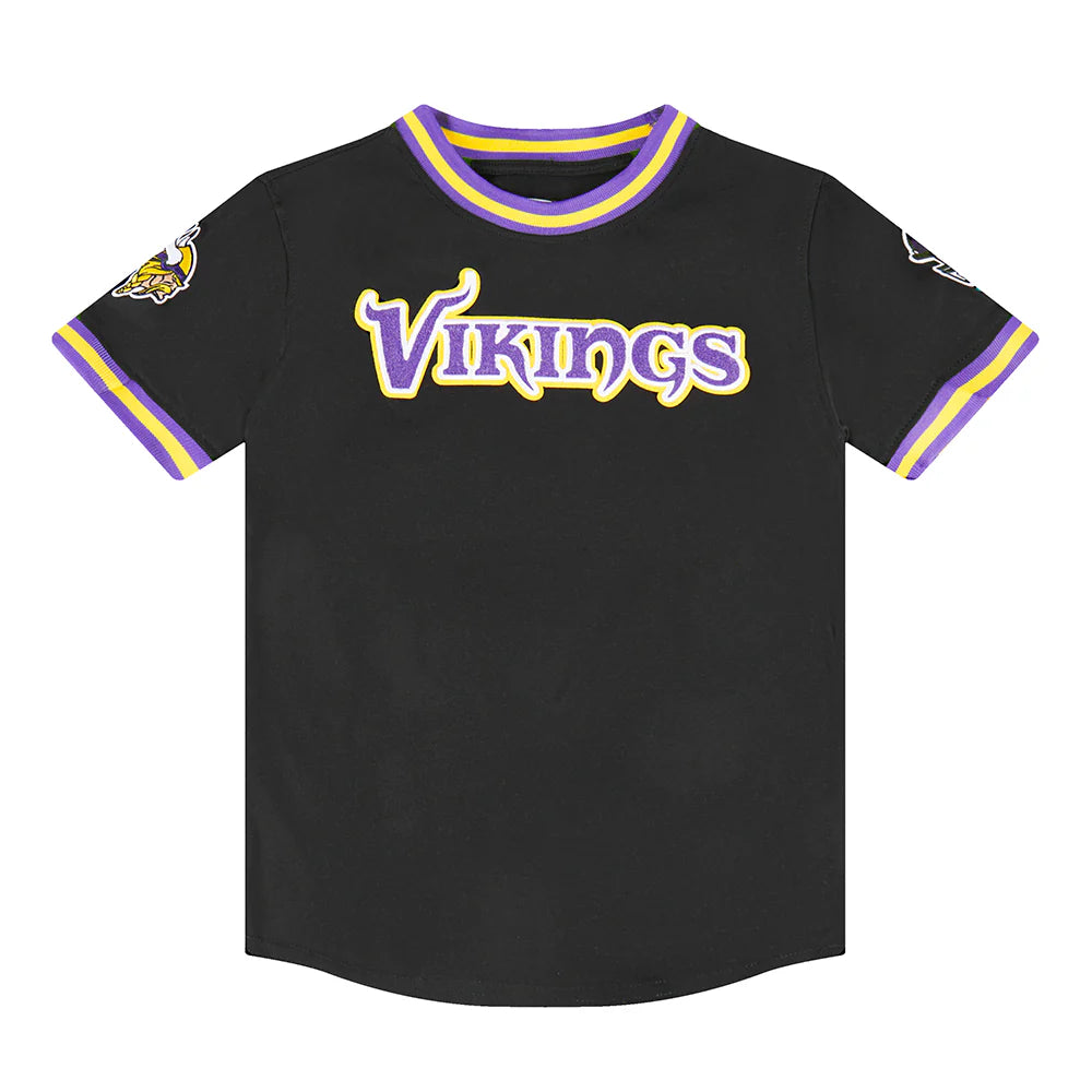 NFL MINNESOTA VIKINGS CLASSIC LITTLE BOYS SHORT SLEEVE STRIPED RIB TEE