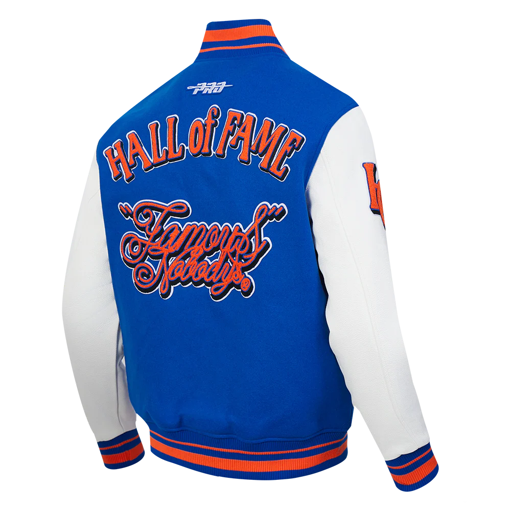 FAMOUS NOBODYS HALL OF FAME MEN'S RIB WOOL VARSITY JACKET