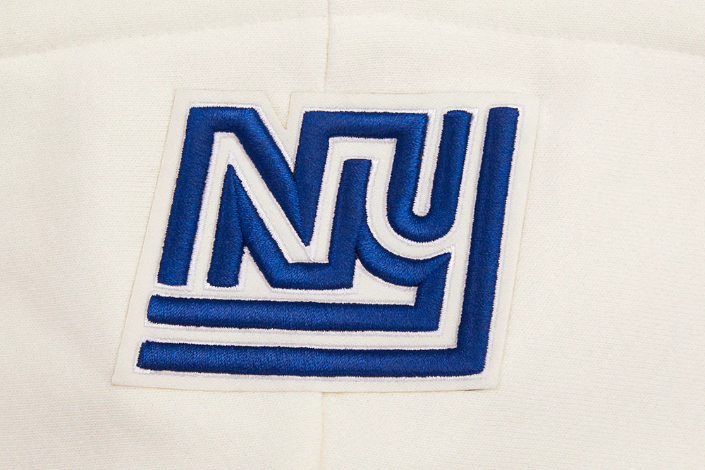 NFL NEW YORK GIANTS RETRO CLASSIC WOMEN'S RIB CROPPED PULLOVER HOODIE