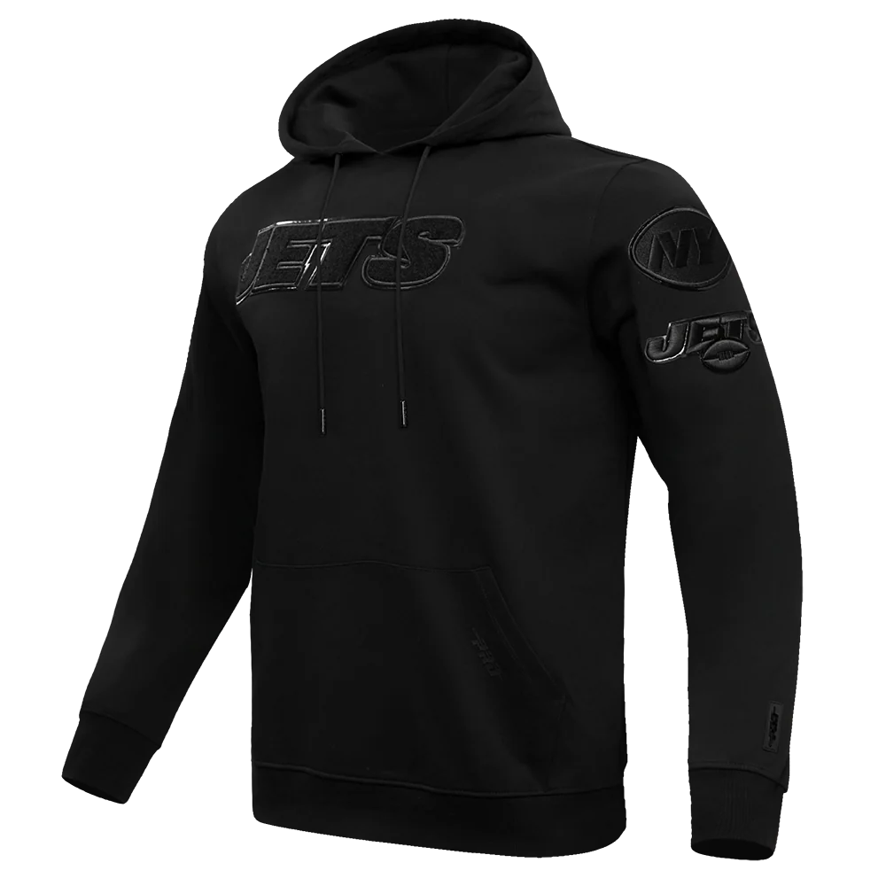 NFL NEW YORK JETS TRIPLE BLACK MEN'S PULLOVER HOODIE