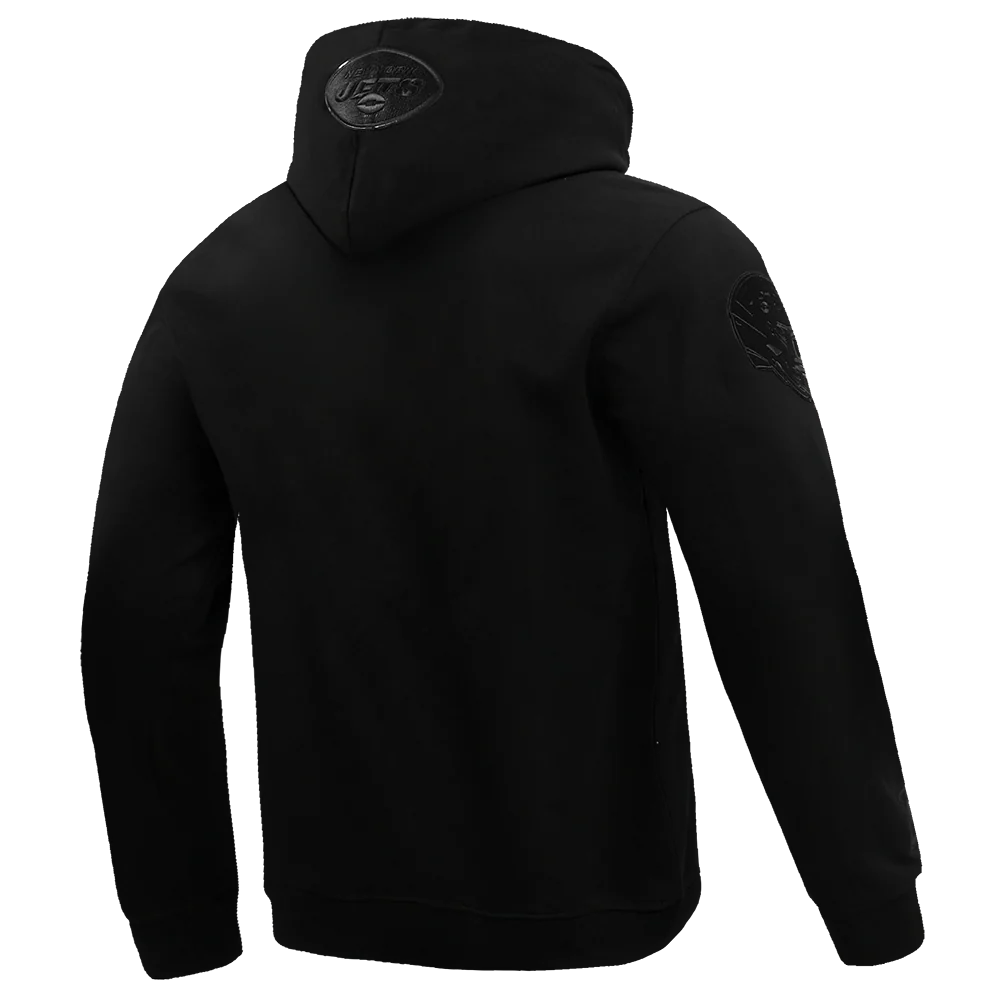 NFL NEW YORK JETS TRIPLE BLACK MEN'S PULLOVER HOODIE
