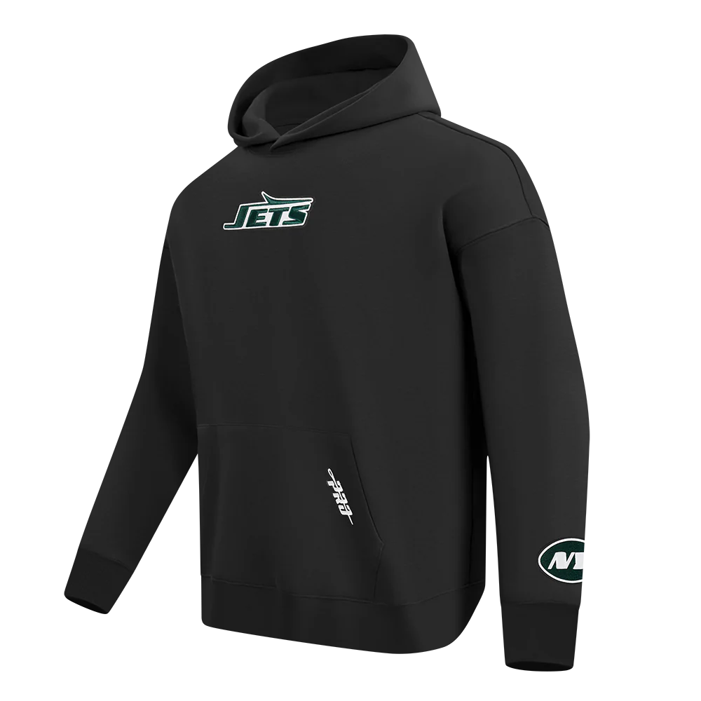 NFL NEW YORK JETS WINGSPAN MEN'S DROP SHOULDER FLEECE PULLOVER HOODIE