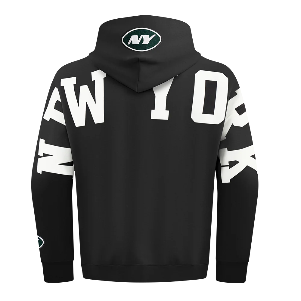 NFL NEW YORK JETS WINGSPAN MEN'S DROP SHOULDER FLEECE PULLOVER HOODIE