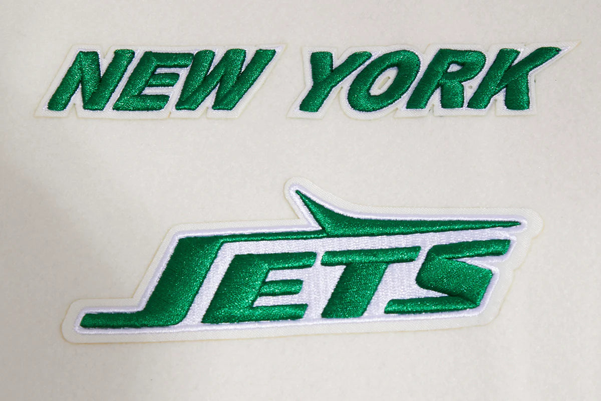 NFL NEW YORK JETS RETRO CLASSIC MEN'S RIB WOOL VARSITY JACKET