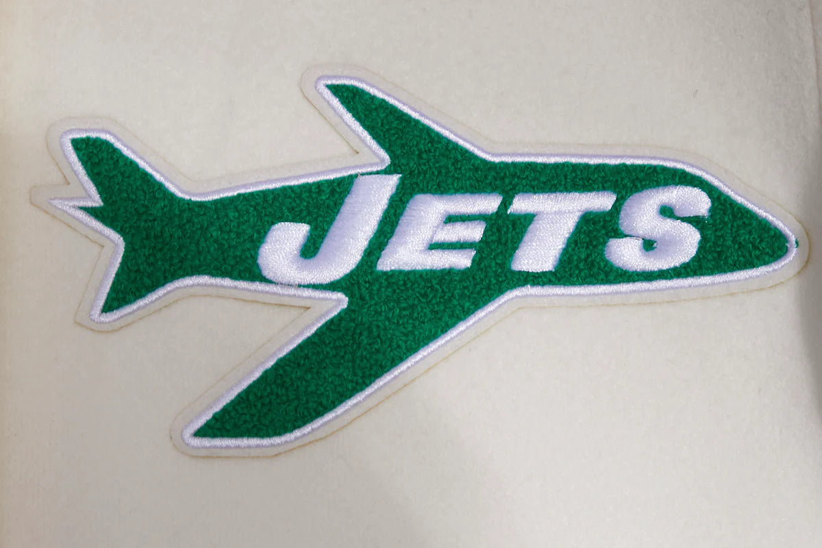 NFL NEW YORK JETS RETRO CLASSIC MEN'S RIB WOOL VARSITY JACKET